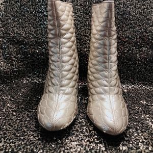 Quilted Gold Metallic Ankle Boots